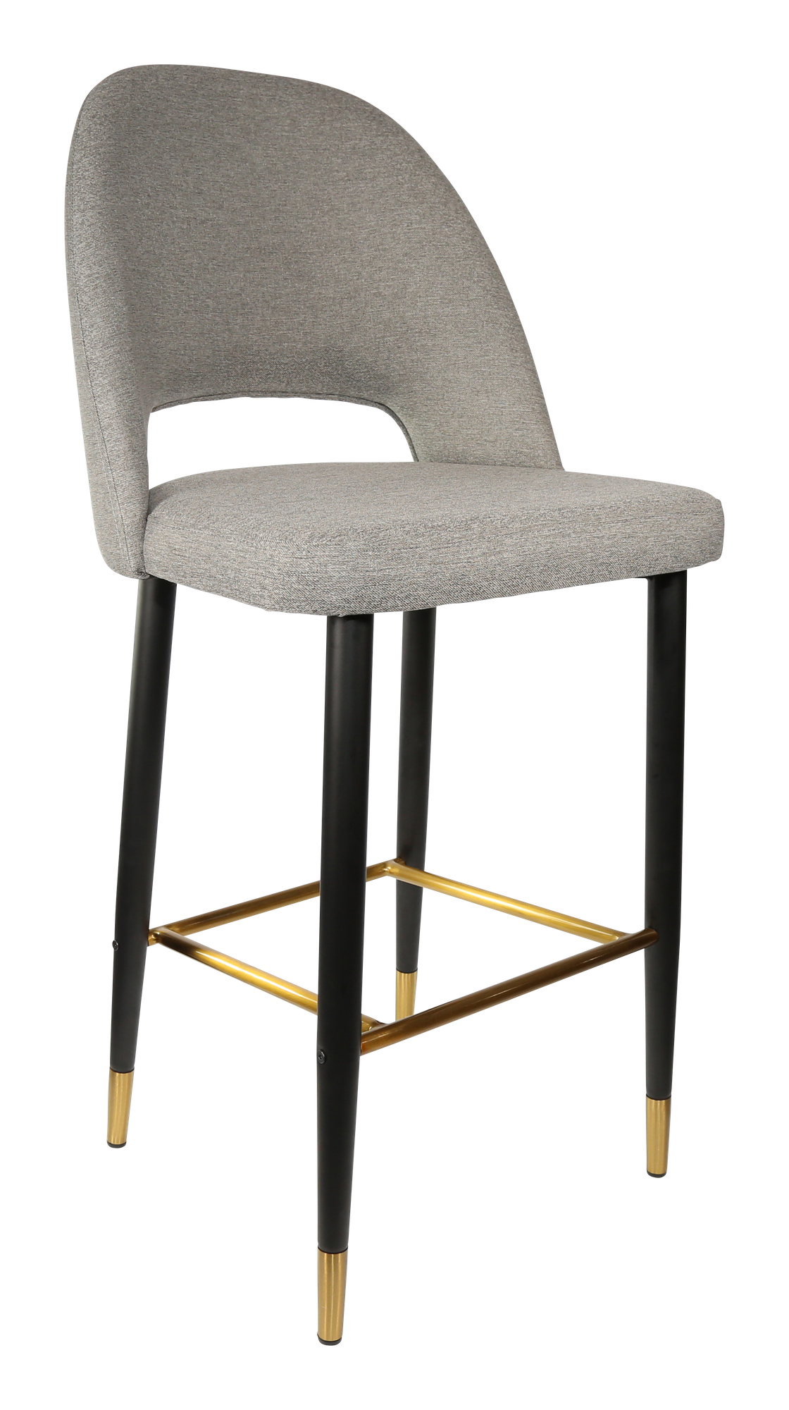 Durafurn Semifreddo Stool - Black Metal 750h Legs/Taupe Woven Fabric