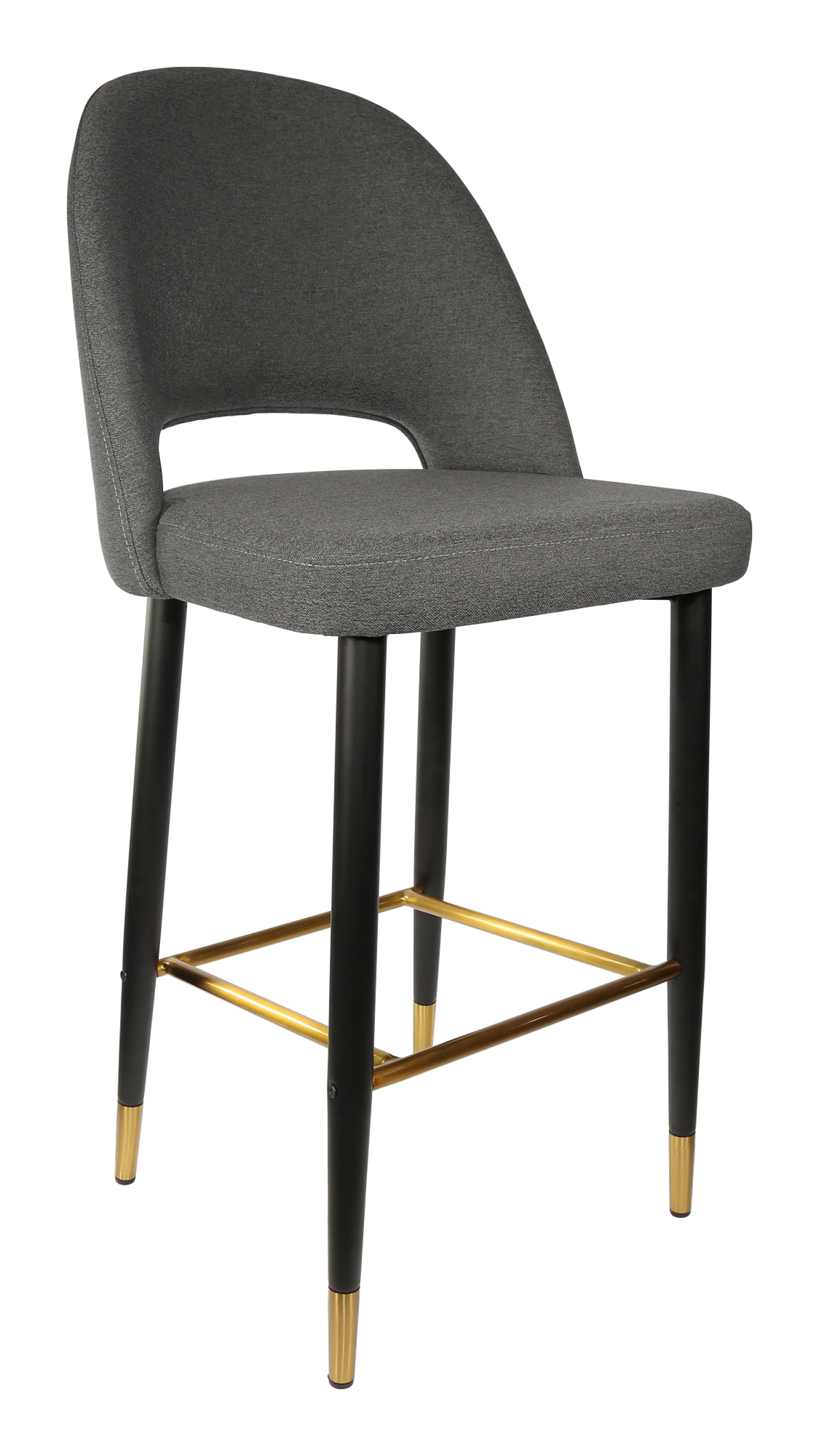 Durafurn Semifreddo Stool - Black Metal 750h Legs/Anthracite Woven Fabric