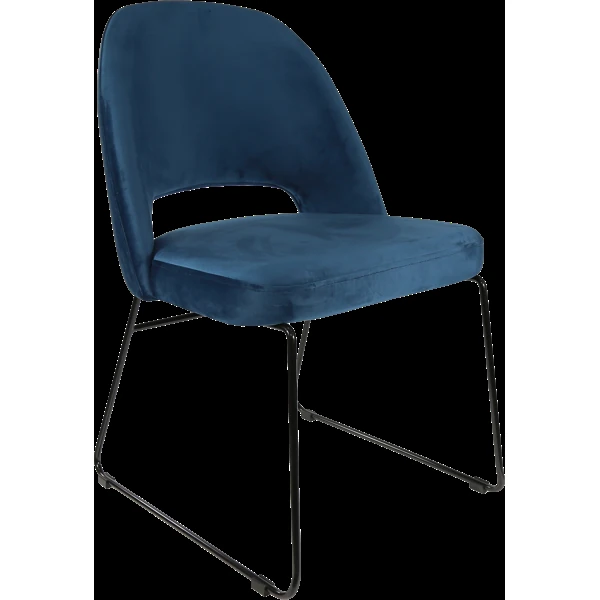 Durafurn Semifreddo Chair - Black Sled Base/Denim Velvet
