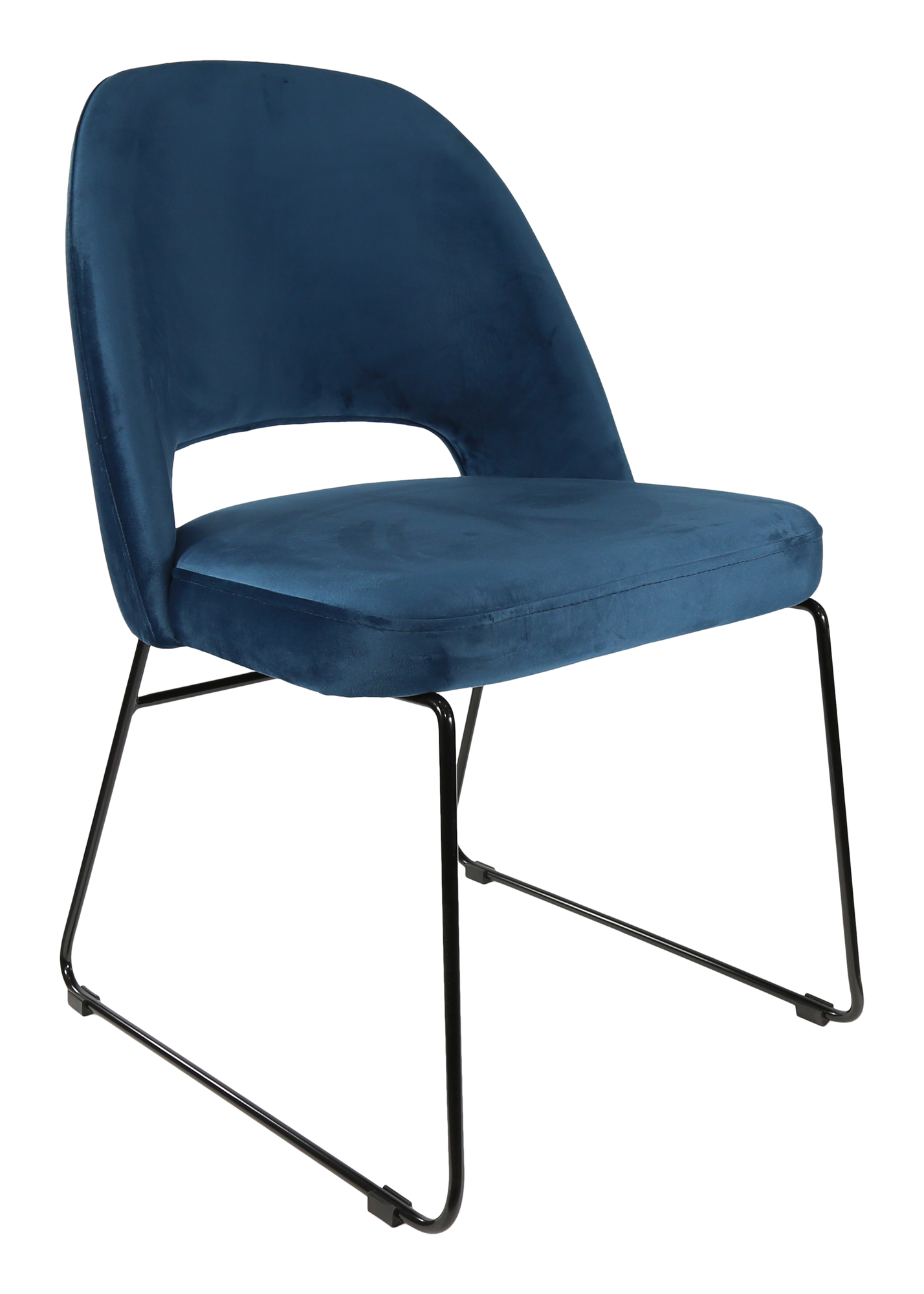 Durafurn Semifreddo Chair - Black Sled Base/Denim Velvet