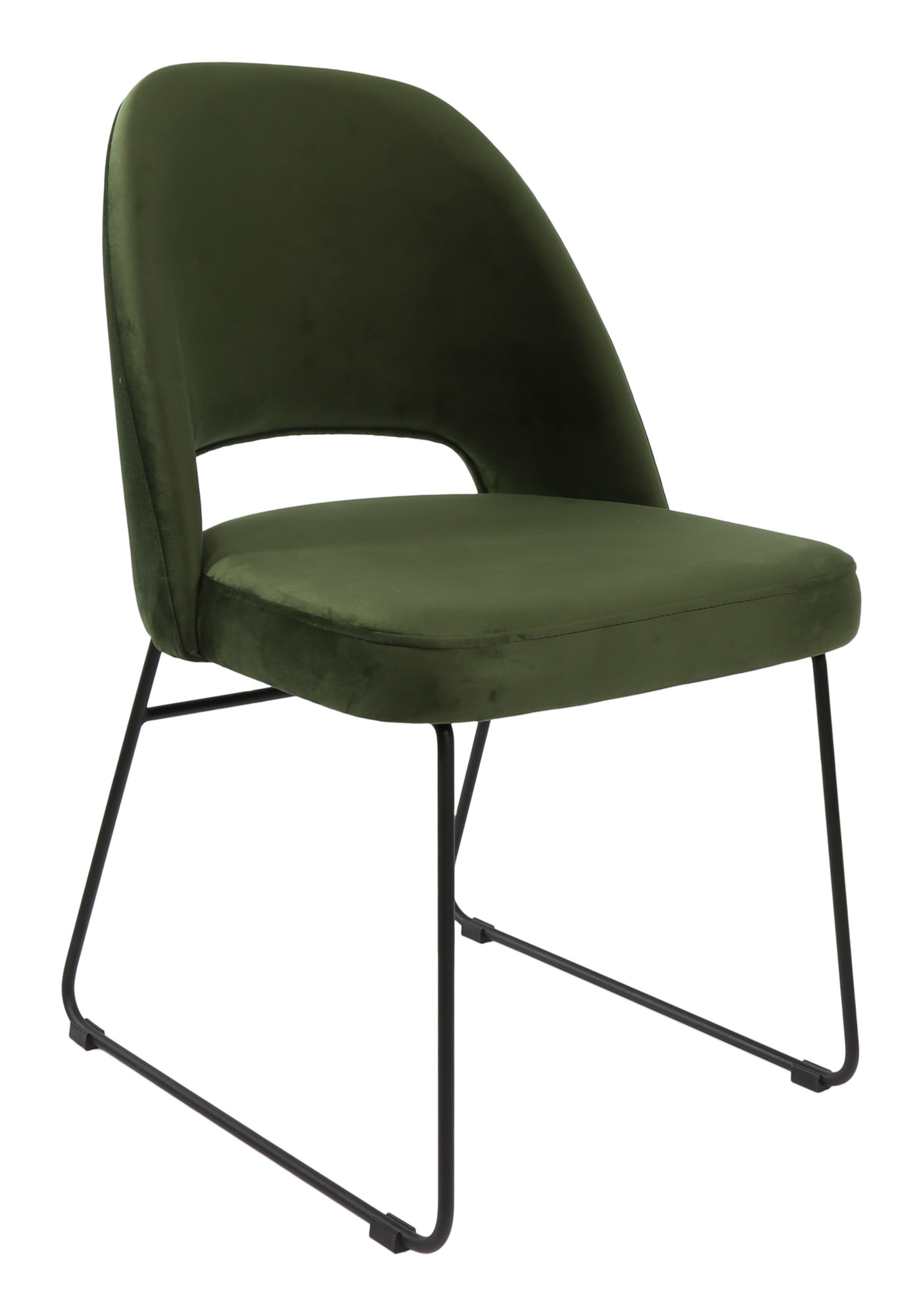Durafurn Semifreddo Chair - Black Sled Base/Avocado Velvet
