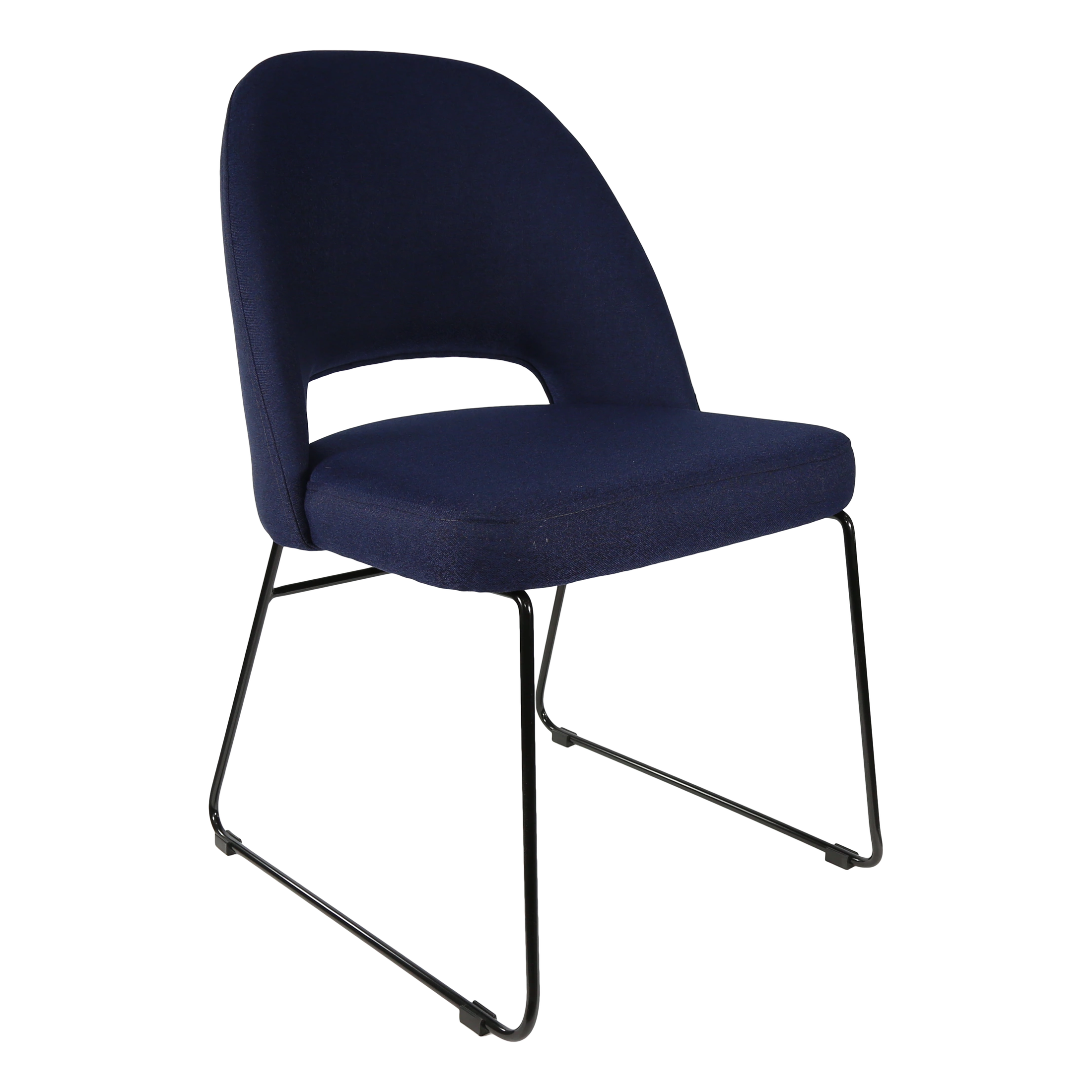 Durafurn Semifreddo Chair - Black Sled Base/Navy Woven Fabric
