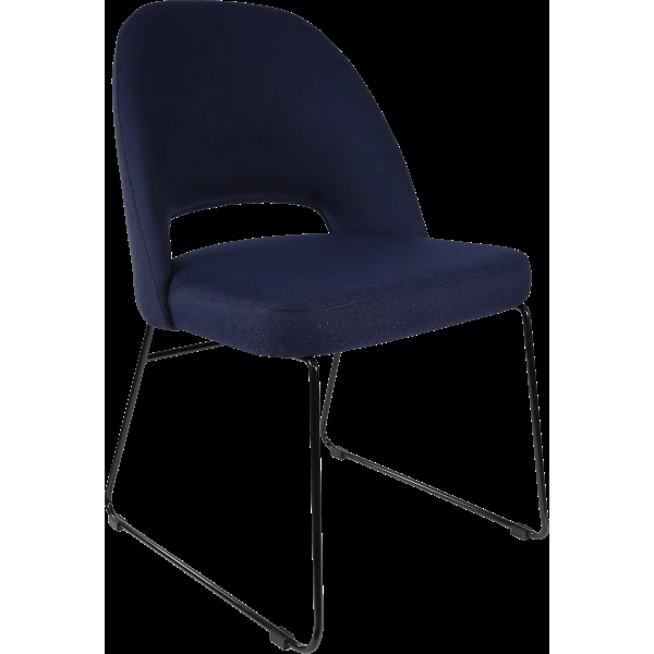 Durafurn Semifreddo Chair - Black Sled Base/Navy Woven Fabric