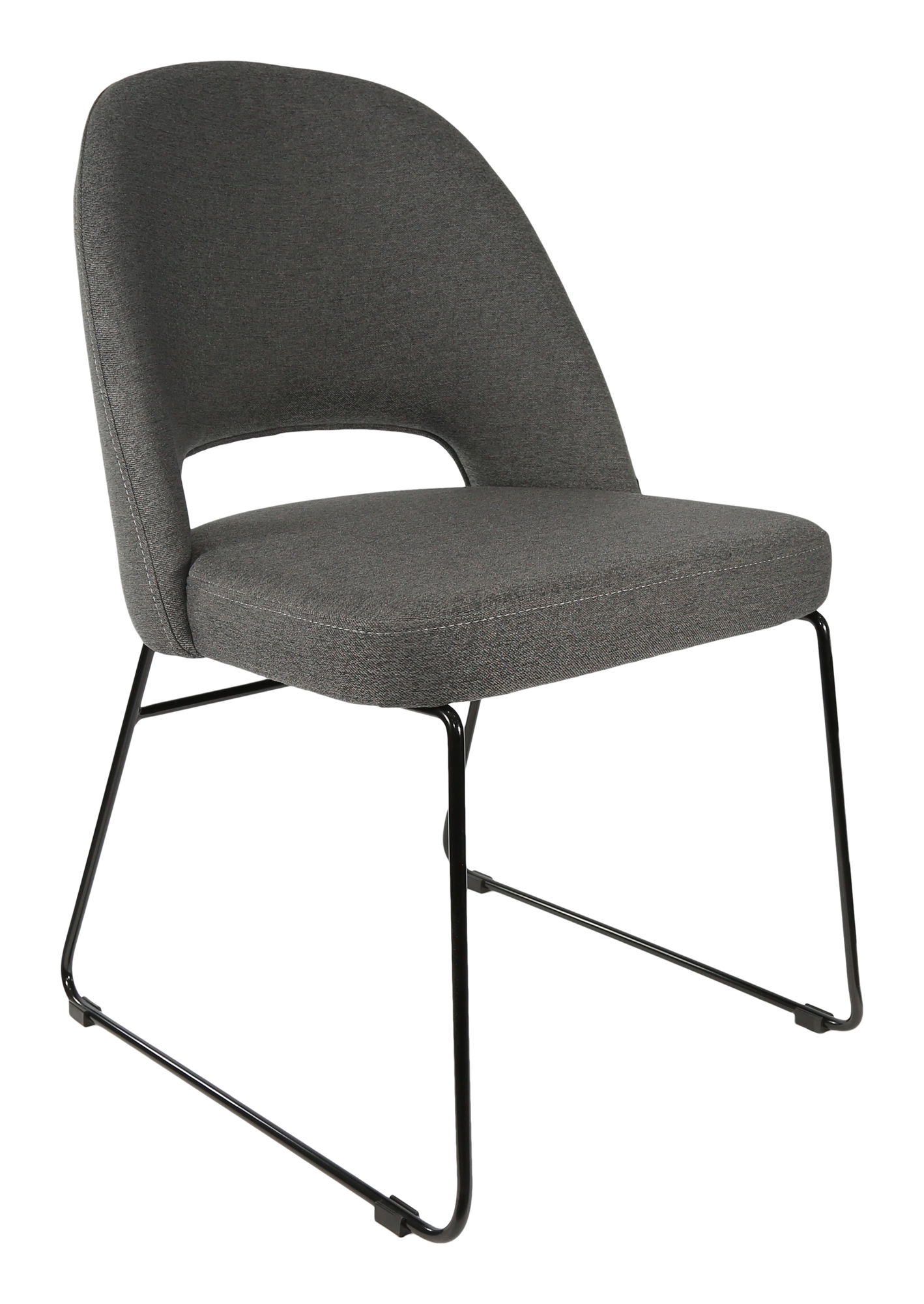 Durafurn Semifreddo Chair - Black Sled Base/Anthracite Woven Fabric