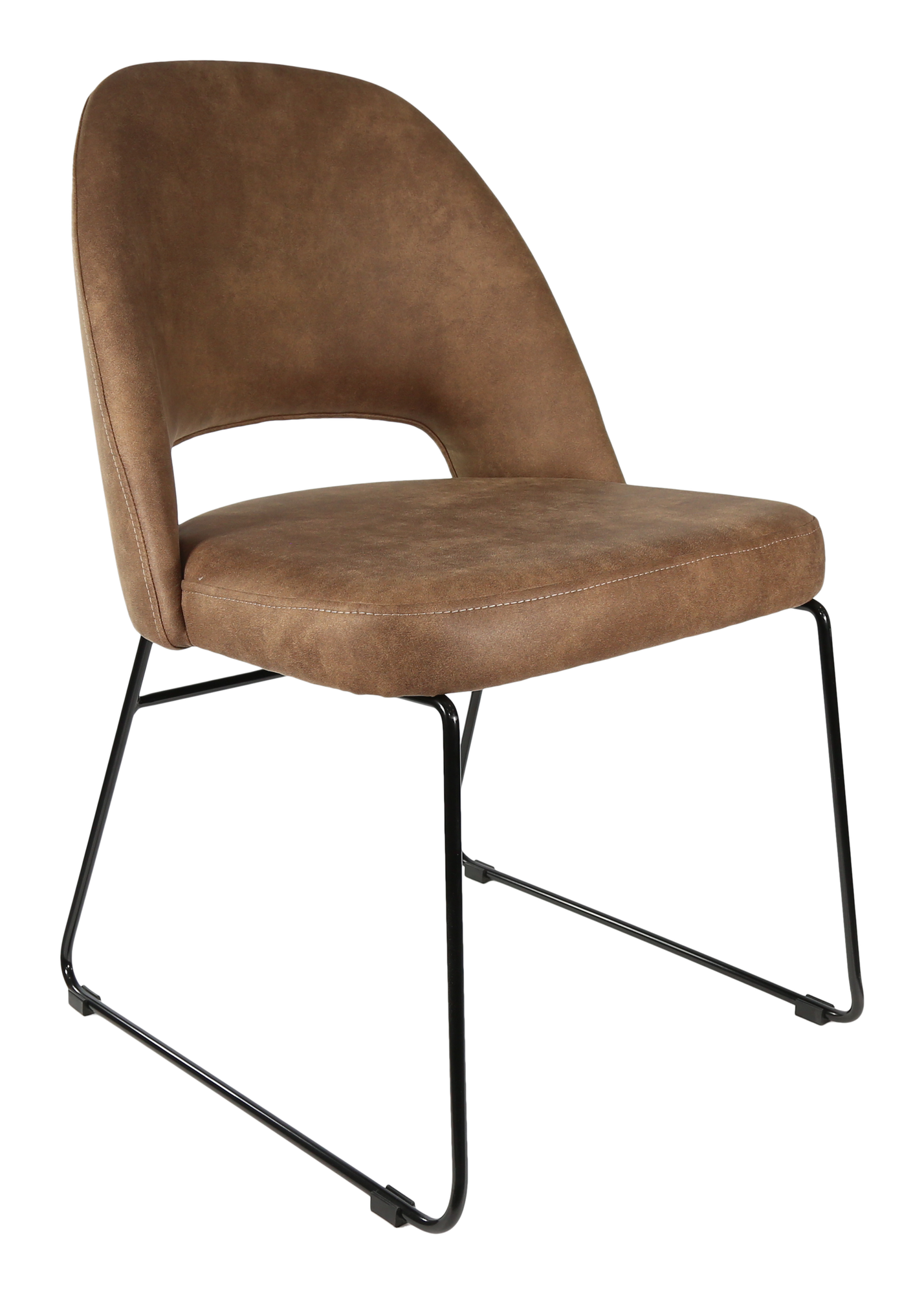 Durafurn Semifreddo Chair - Black Sled Base/Mocha Fabric