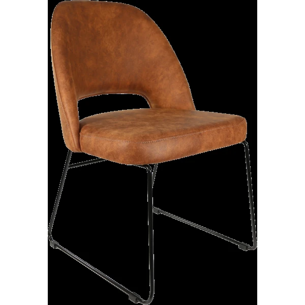 Durafurn Semifreddo Chair - Black Sled Base/Tan Fabric