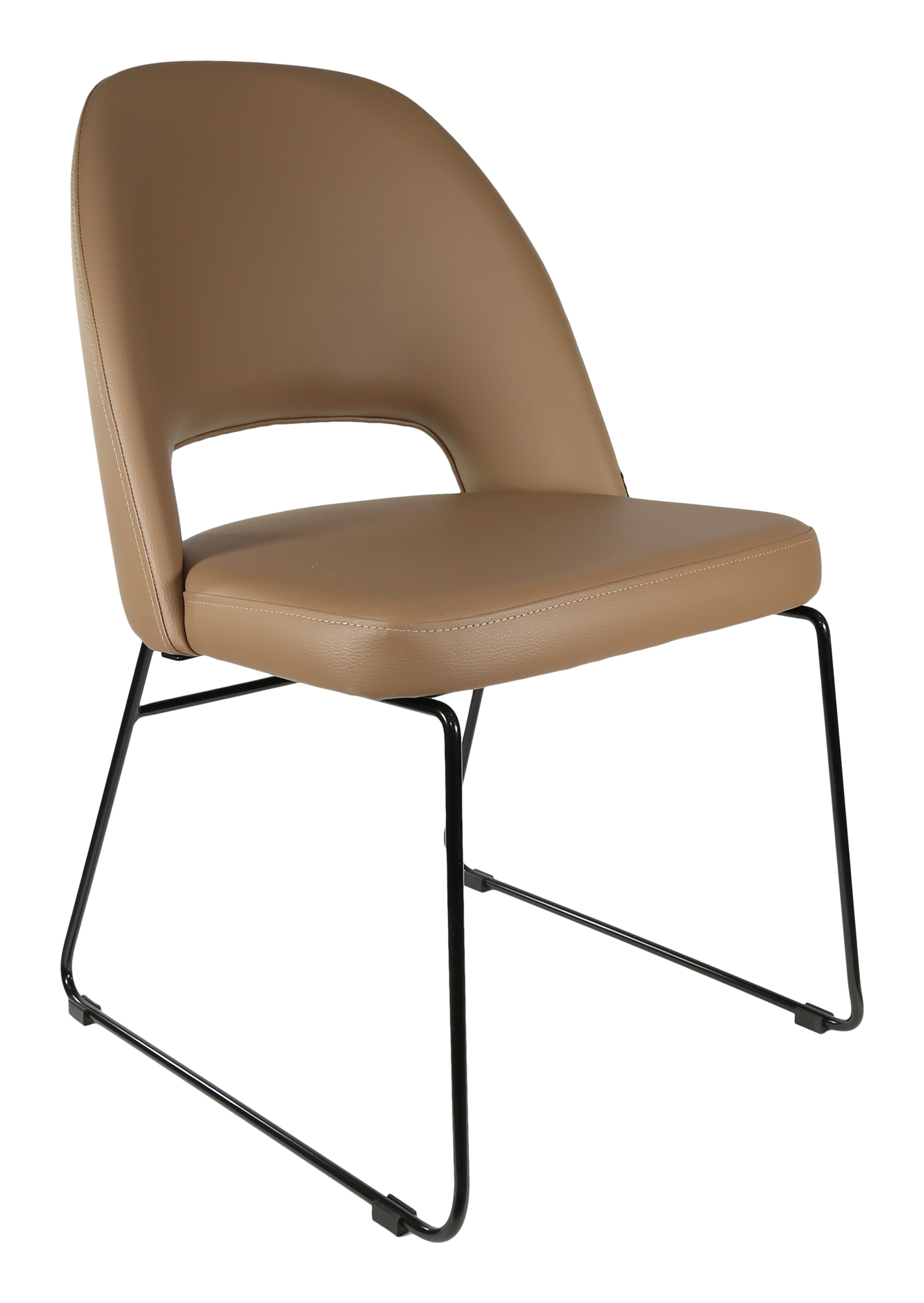 Durafurn Semifreddo Chair - Black Sled Base/Taupe Vinyl