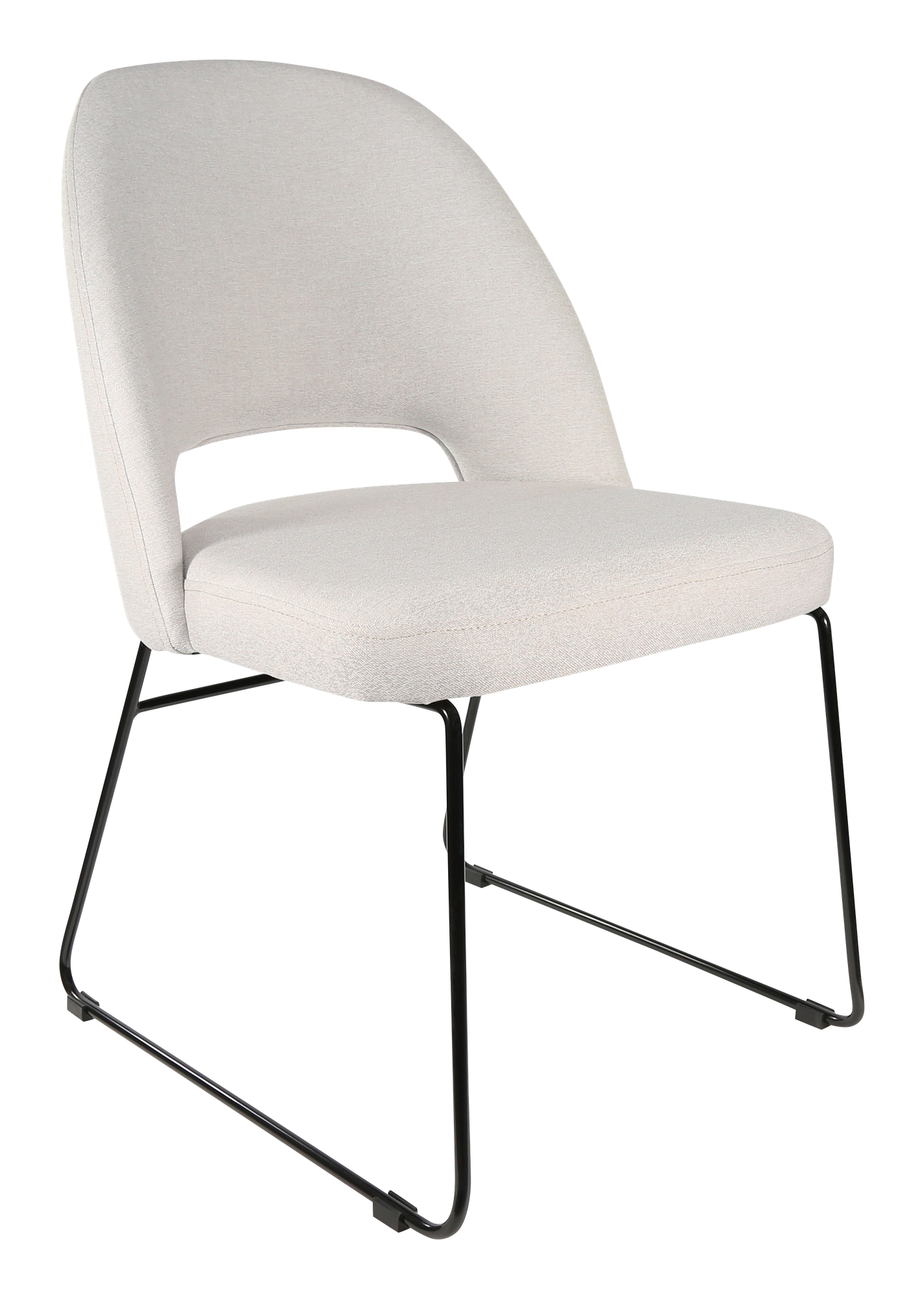 Durafurn Semifreddo Chair - Black Sled Base/Light Grey Woven Fabric