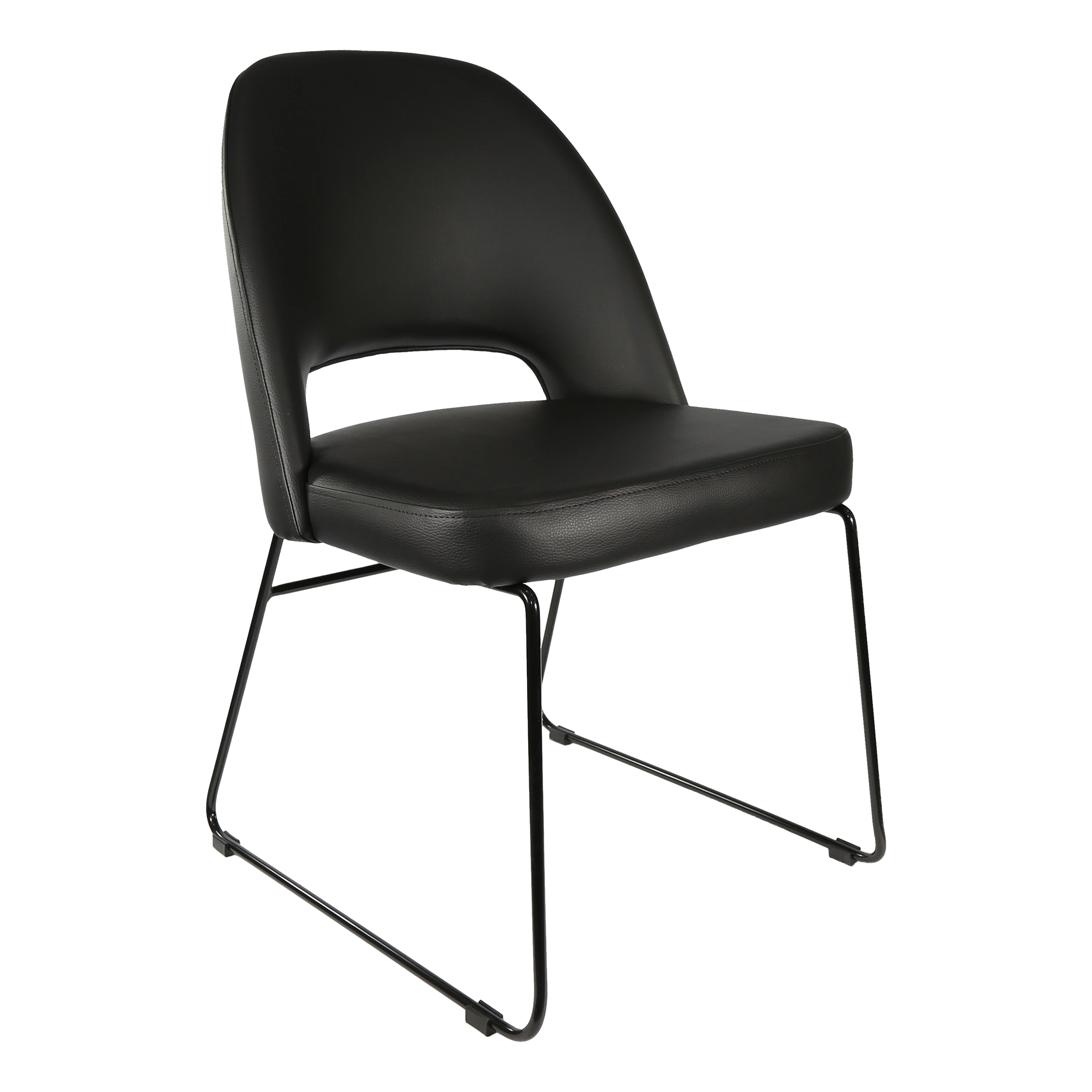 Durafurn Semifreddo Chair - Black Sled Base/Black Vinyl