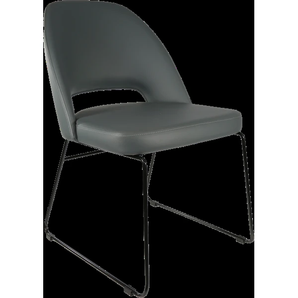 Durafurn Semifreddo Chair - Black Sled Base/Anthracite Vinyl