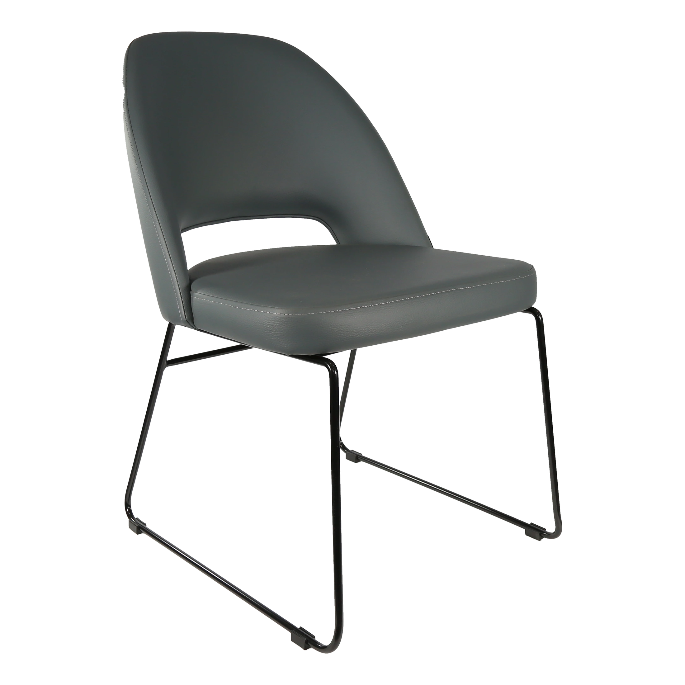 Durafurn Semifreddo Chair - Black Sled Base/Anthracite Vinyl