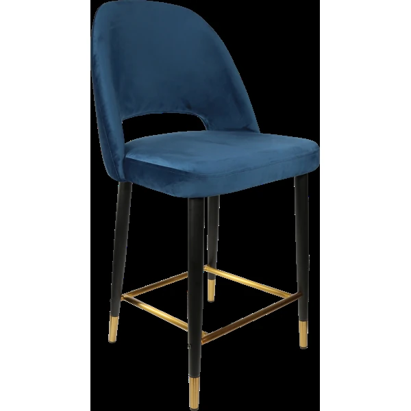 Durafurn Semifreddo Counter Stool - Black Metal 650h Legs/Denim Velvet