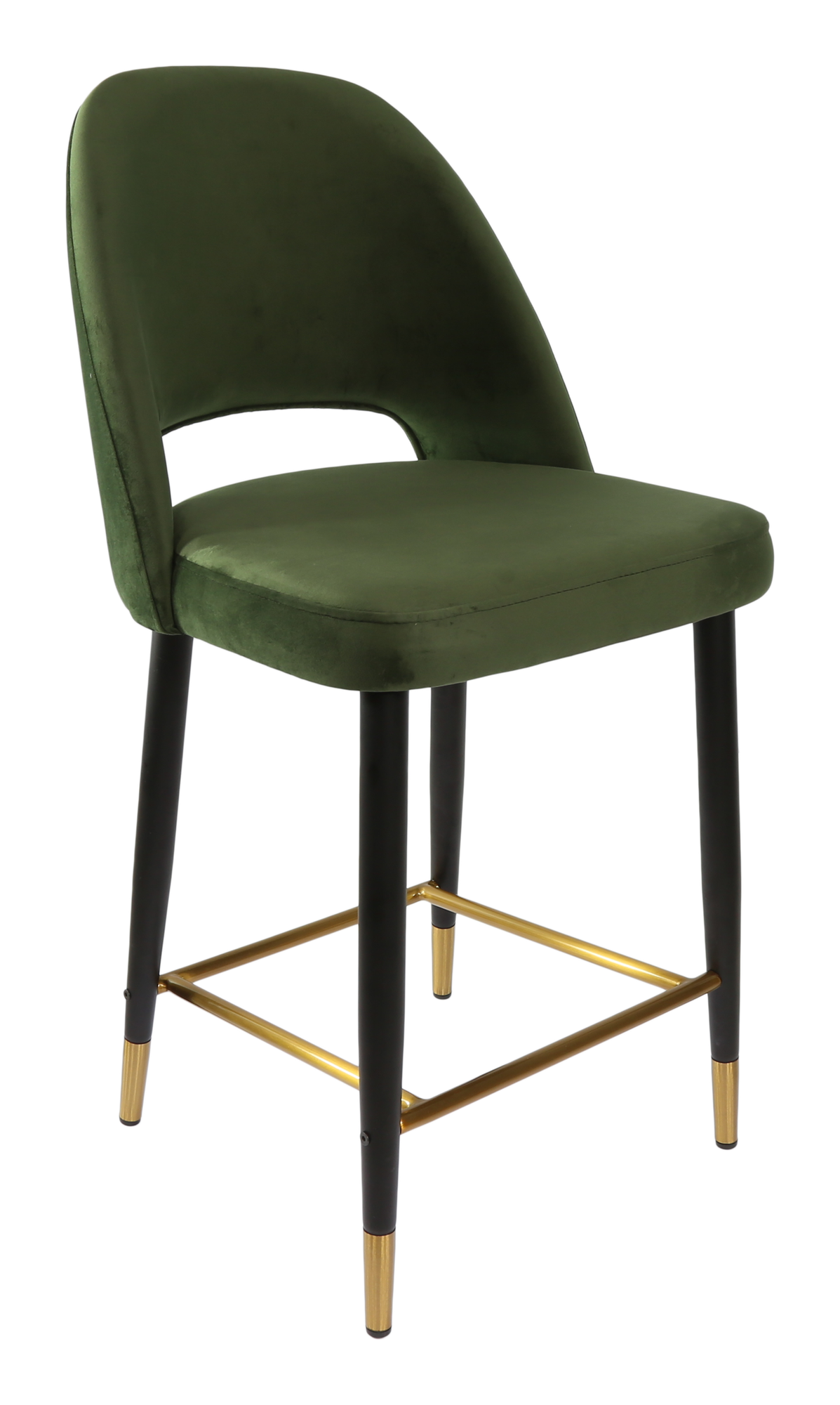 Durafurn Semifreddo Counter Stool - Black Metal 650h Legs/Avocado Velvet