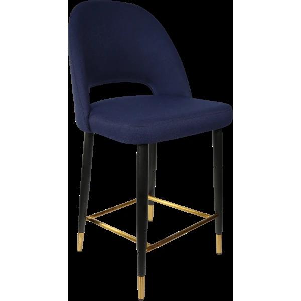 Durafurn Semifreddo Counter Stool - Black Metal 650h Legs/Navy Woven Fabric