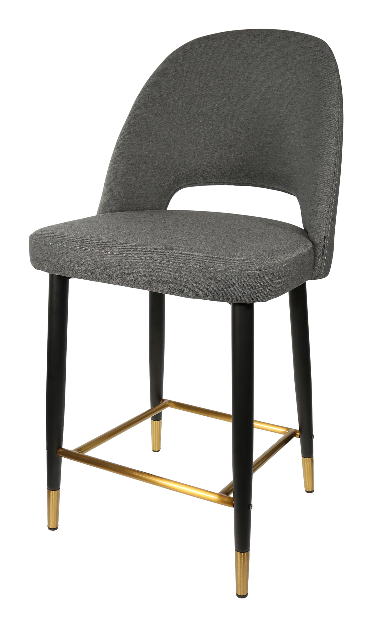 Durafurn Semifreddo Counter Stool - Black Metal 650h Legs/Anthracite Woven Fabric