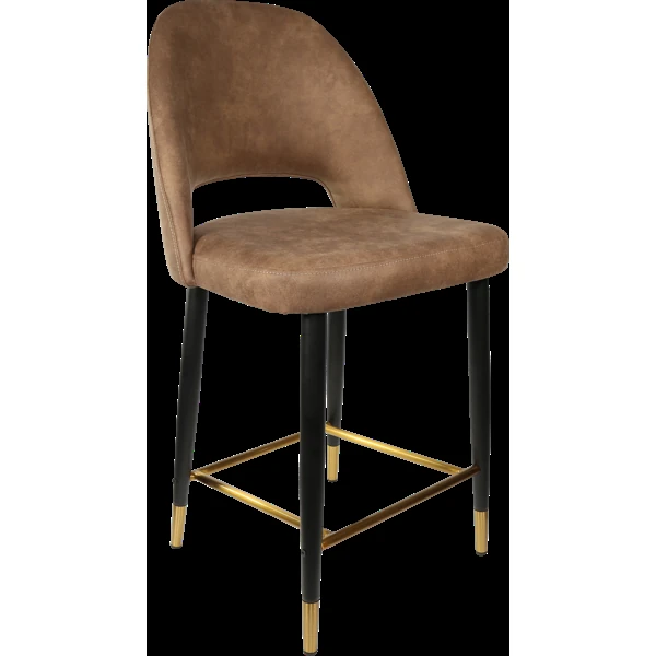 Durafurn Semifreddo Counter Stool - Black Metal 650h Legs/Mocha Fabric