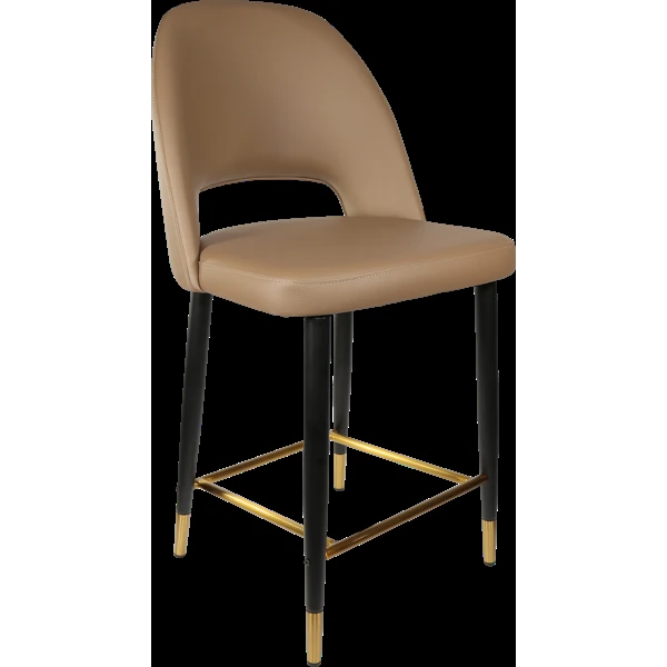 Durafurn Semifreddo Counter Stool - Black Metal 650h Legs/Taupe Vinyl