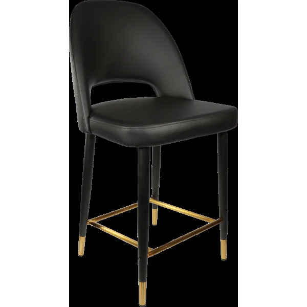 Durafurn Semifreddo Counter Stool - Black Metal 650h Legs/Black Vinyl