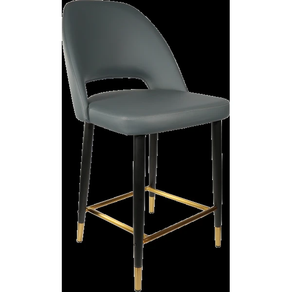 Durafurn Semifreddo Counter Stool - Black Metal 650h Legs/Anthracite Vinyl