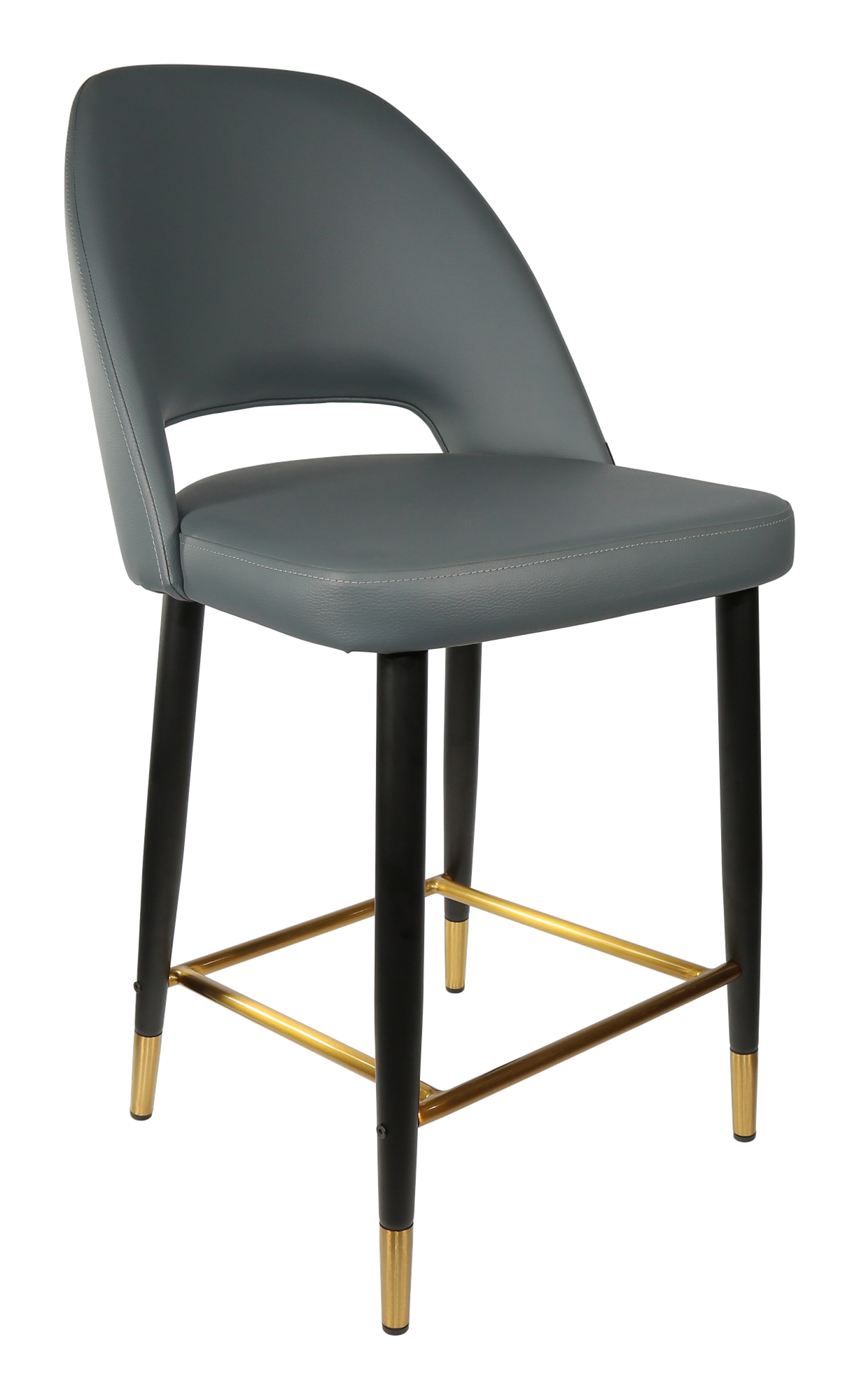Durafurn Semifreddo Counter Stool - Black Metal 650h Legs/Anthracite Vinyl