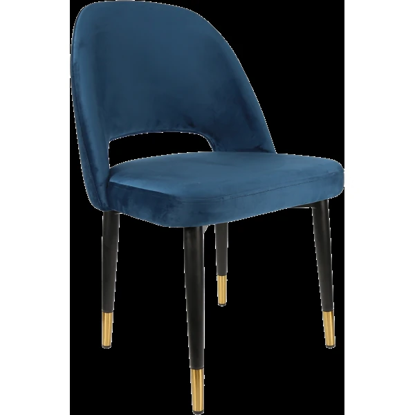 Durafurn Semifreddo Chair - Black Metal 450h Legs/Denim Velvet
