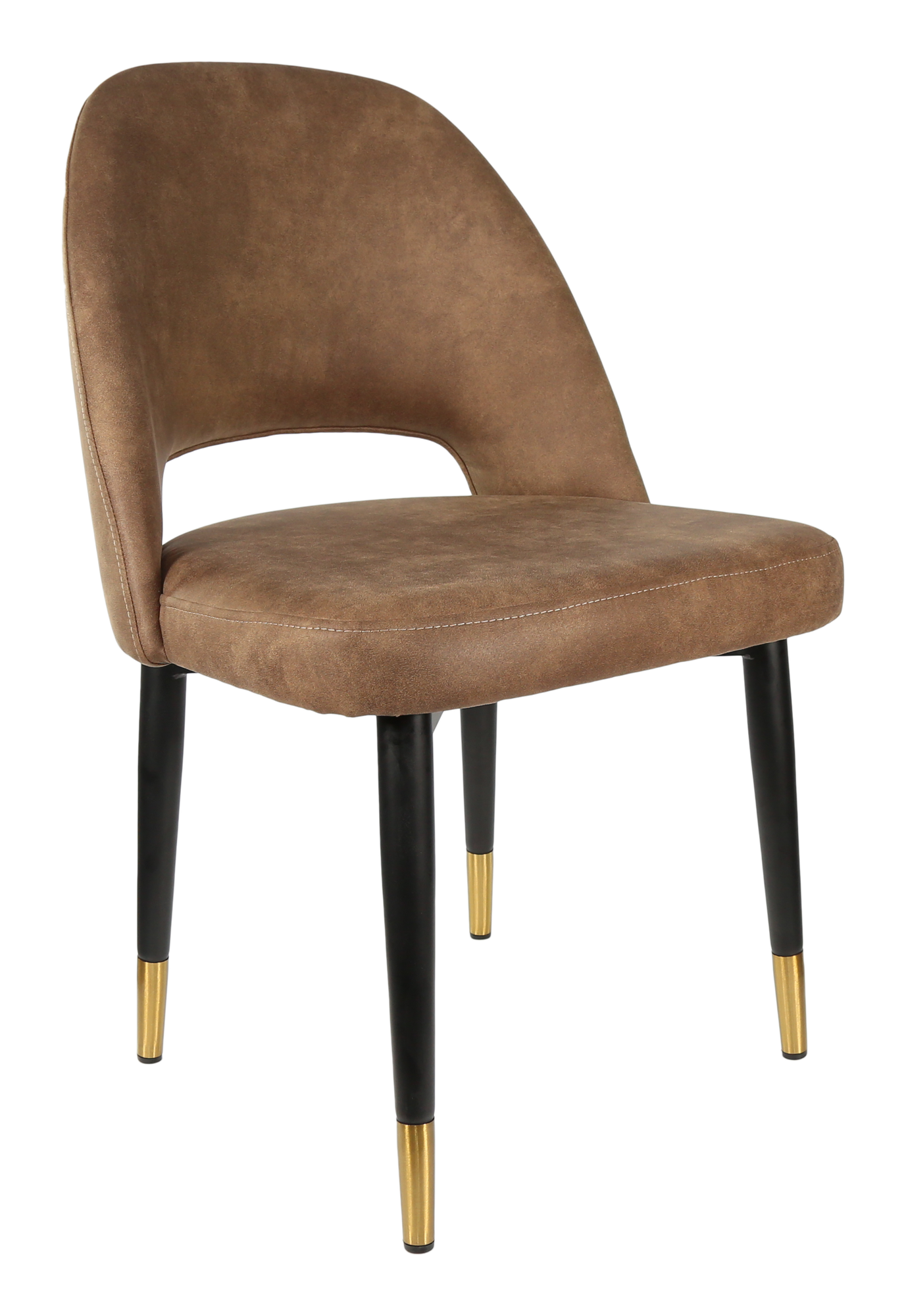 Durafurn Semifreddo Chair - Black Metal 450h Legs/Mocha Fabric