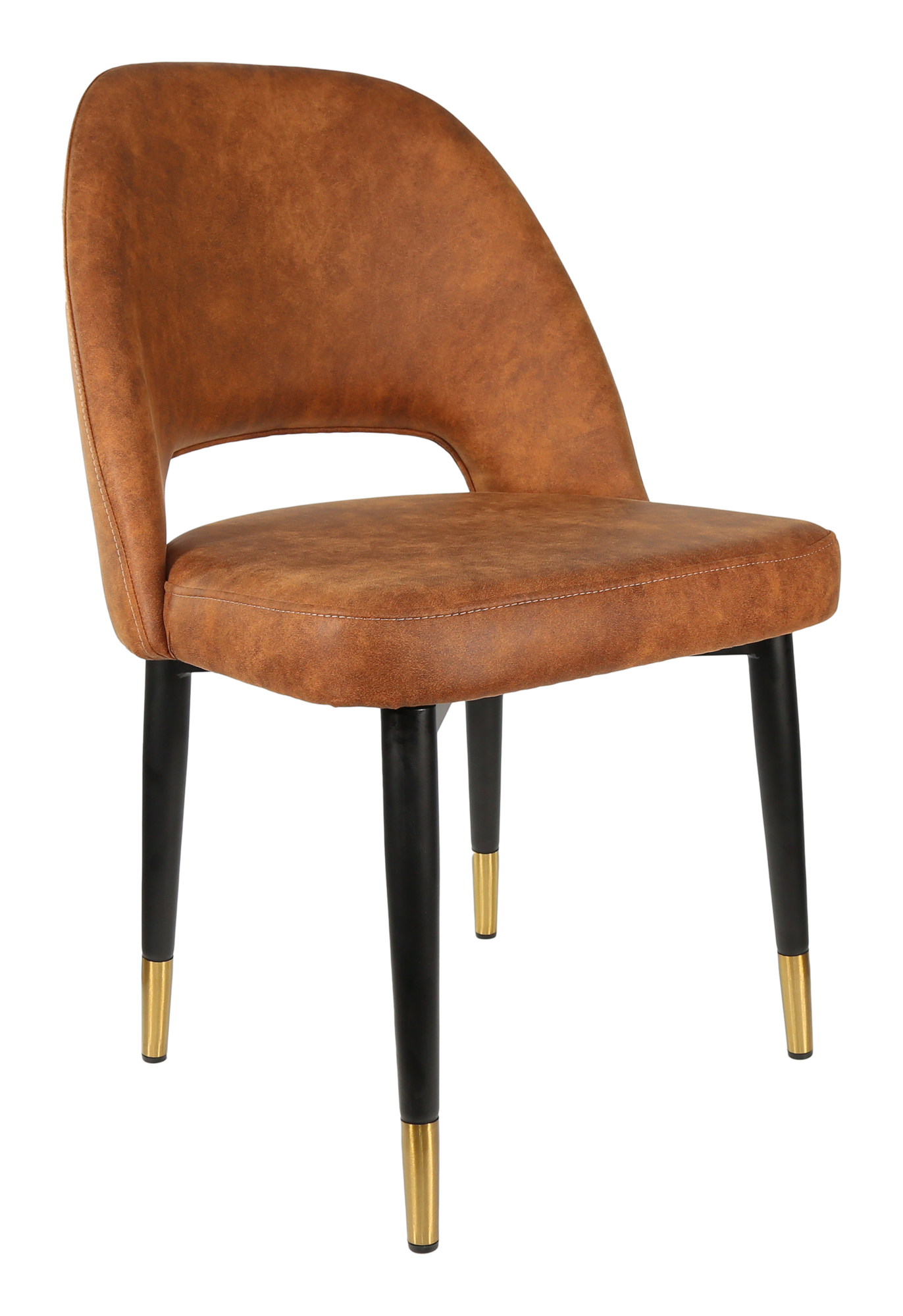 Durafurn Semifreddo Chair - Black Metal 450h Legs/Tan Fabric