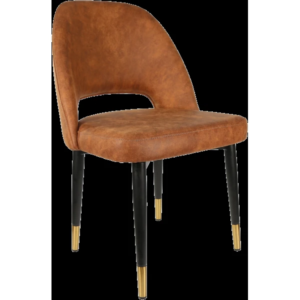 Durafurn Semifreddo Chair - Black Metal 450h Legs/Tan Fabric