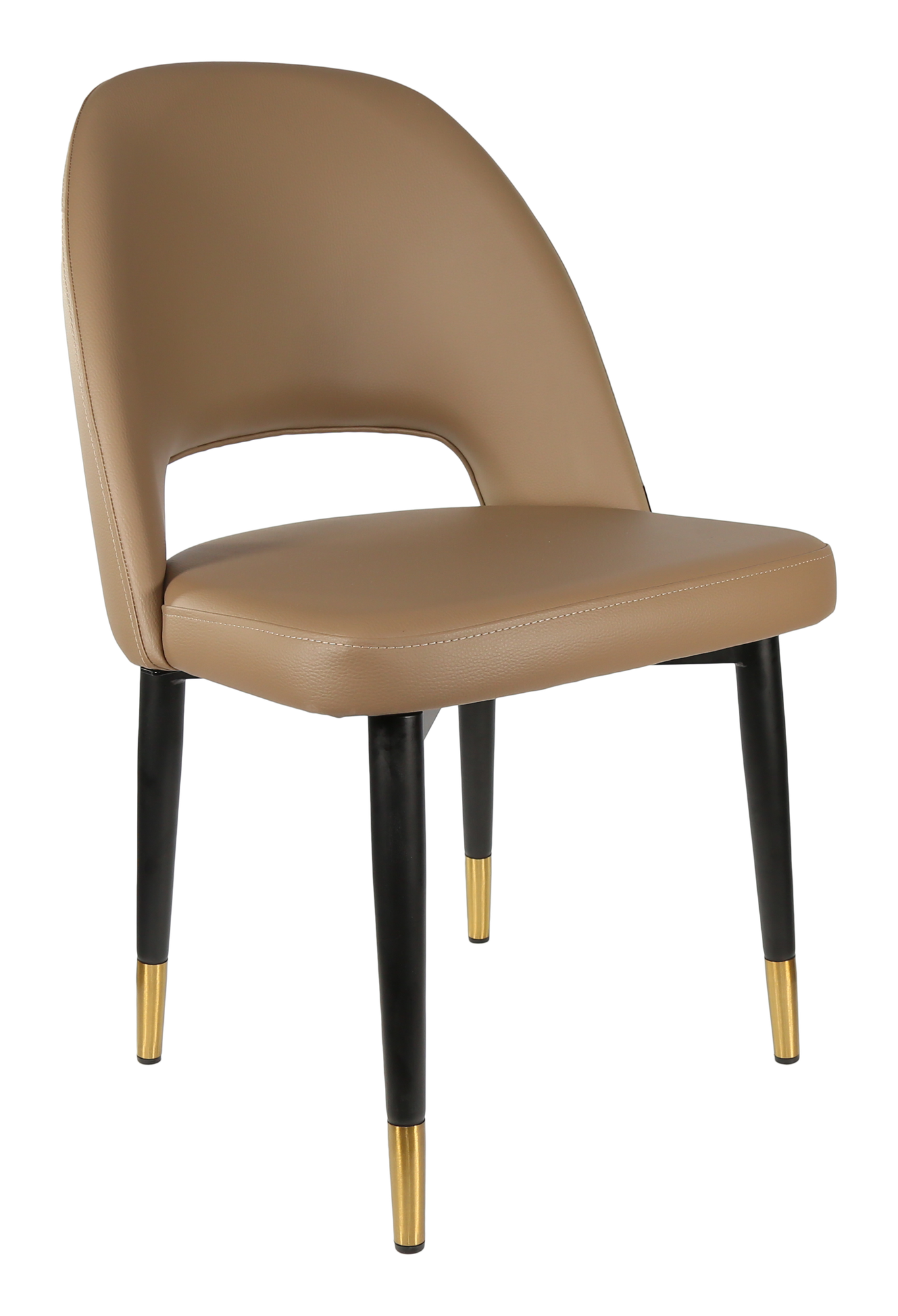 Durafurn Semifreddo Chair - Black Metal 450h Legs/Taupe Vinyl