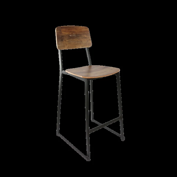 Durafurn Denver Barstool - Rustic Wood Ply Seat & Backrest