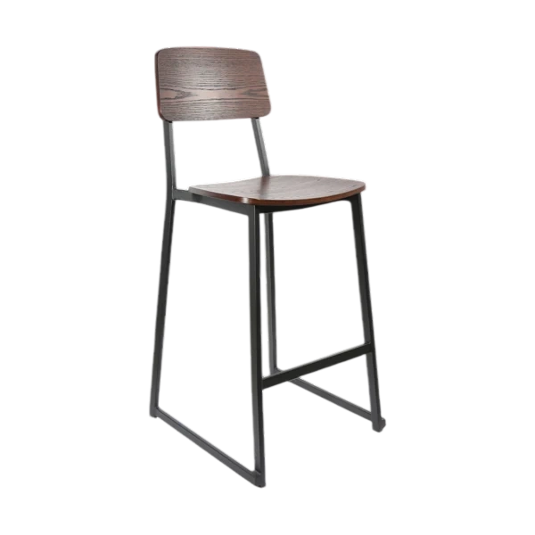 Durafurn Denver Barstool - Dark Natural Ply Seat & Backrest