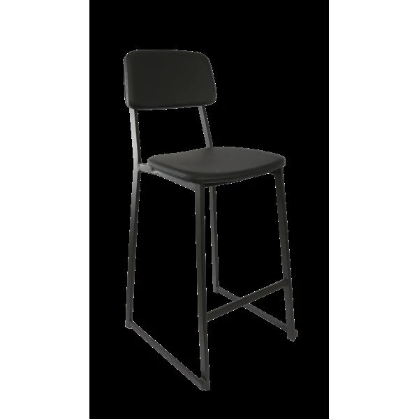 Durafurn Denver Barstool - Black Vinyl Seat & Backrest