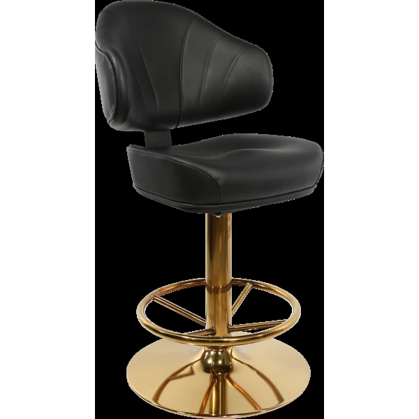 Durafurn Bernard Gaming Stool Black Vinyl / 550DIA Disc Base Gold Gloss