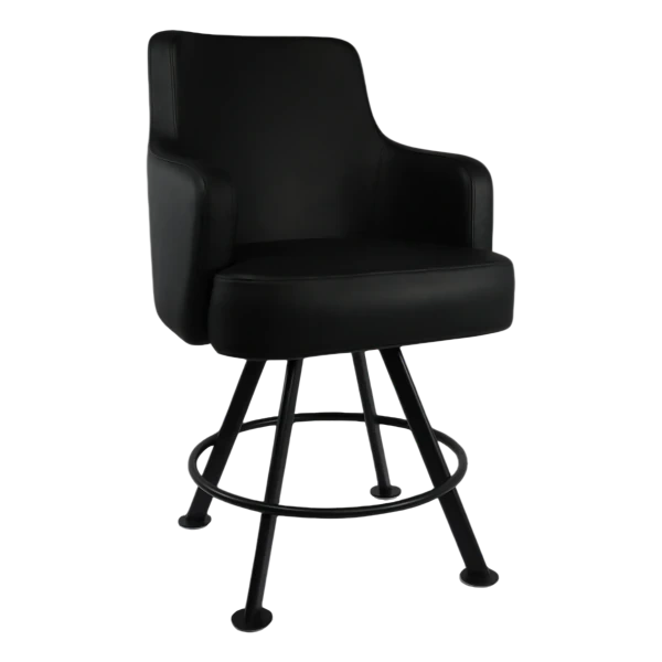 Durafurn Francoise Gaming Stool / 4 Leg Round Base - Black Gloss Trendler Swivel (Extended Warranty)