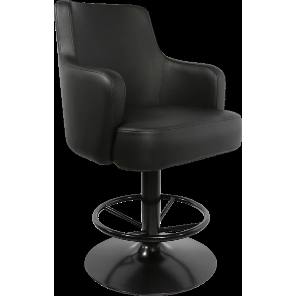 Durafurn Francoise Gaming Stool Black Vinyl / 550DIA Disc Base Black Gloss