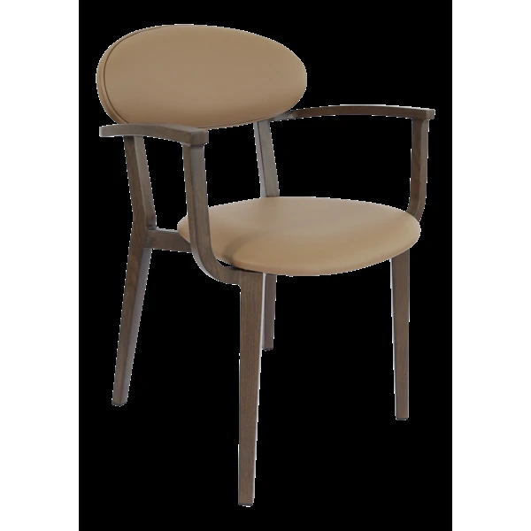 Durafurn Atlanta Armchair - Narrow Backrest - Wenge Frame/Taupe Vinyl Seat & Backrest