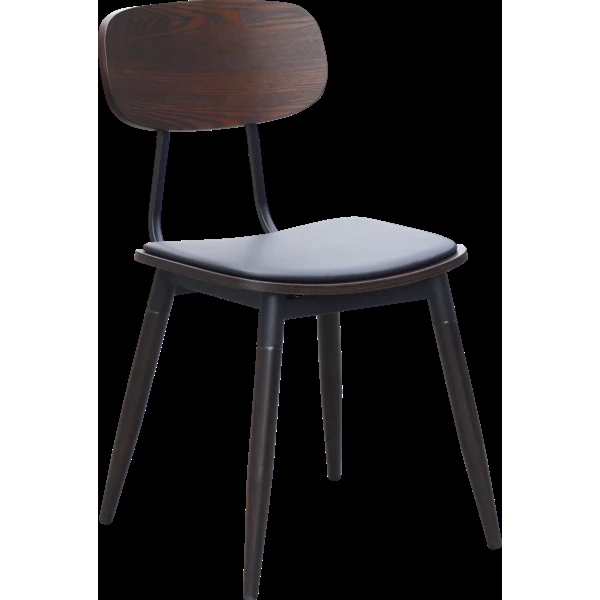 Durafurn Austin Chair - Black PU Vinyl Seat + Wenge Backrest