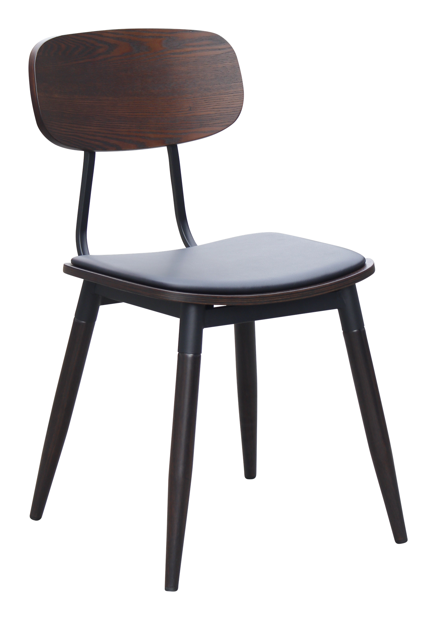 Durafurn Austin Chair - Black PU Vinyl Seat + Wenge Backrest