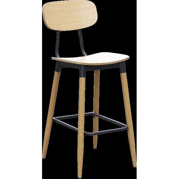 Durafurn Austin Barstool- Natural Ply Seat + Natural Backrest