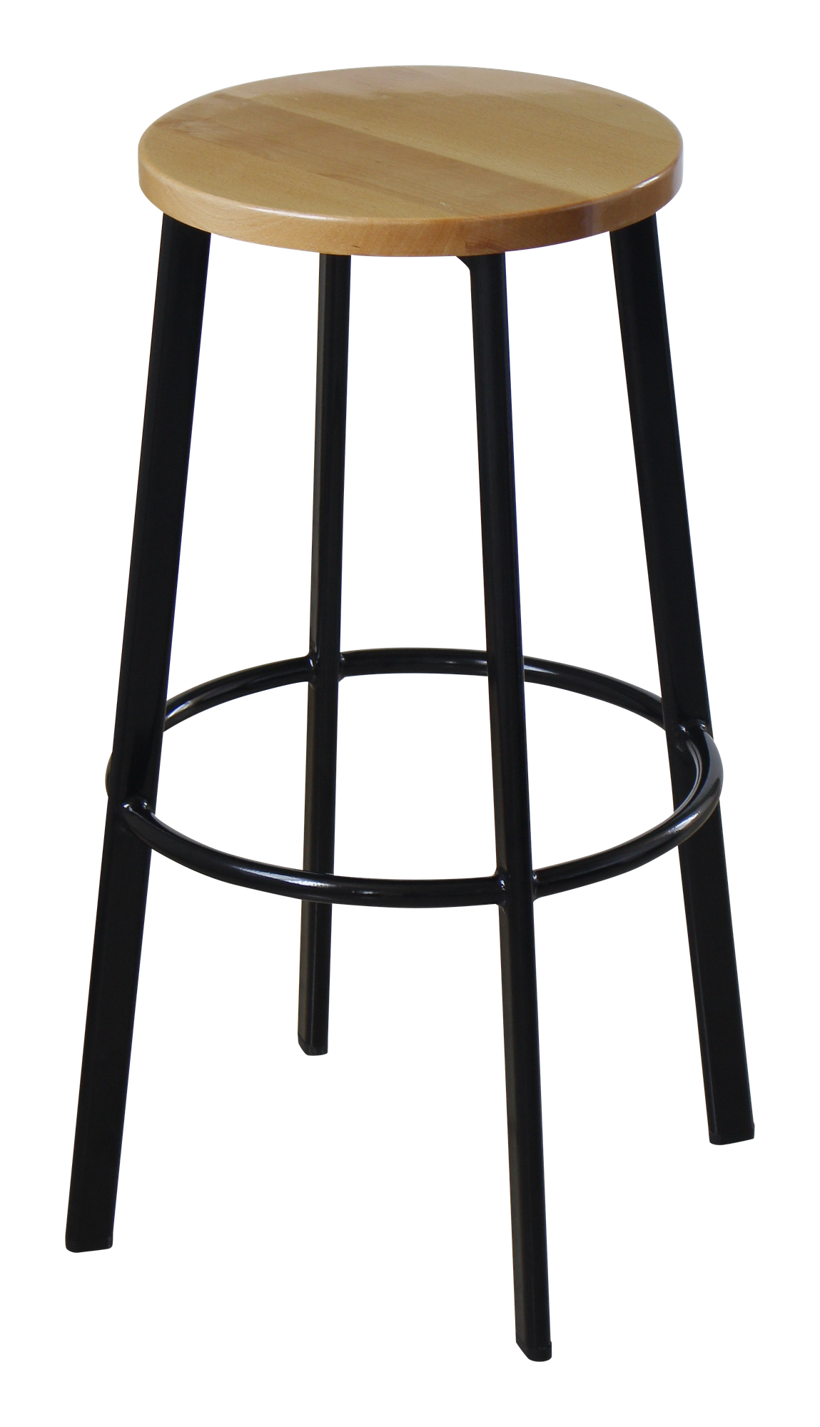 Durafurn Portland 750H Barstool - Black Frame/Natural Beech Seat