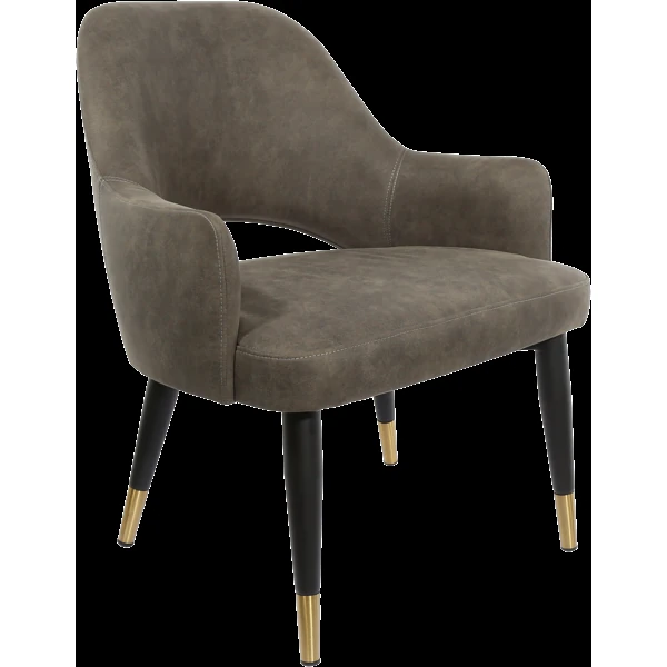 Durafurn BonBon Armchair - Metal Black Legs with Brass Tips
