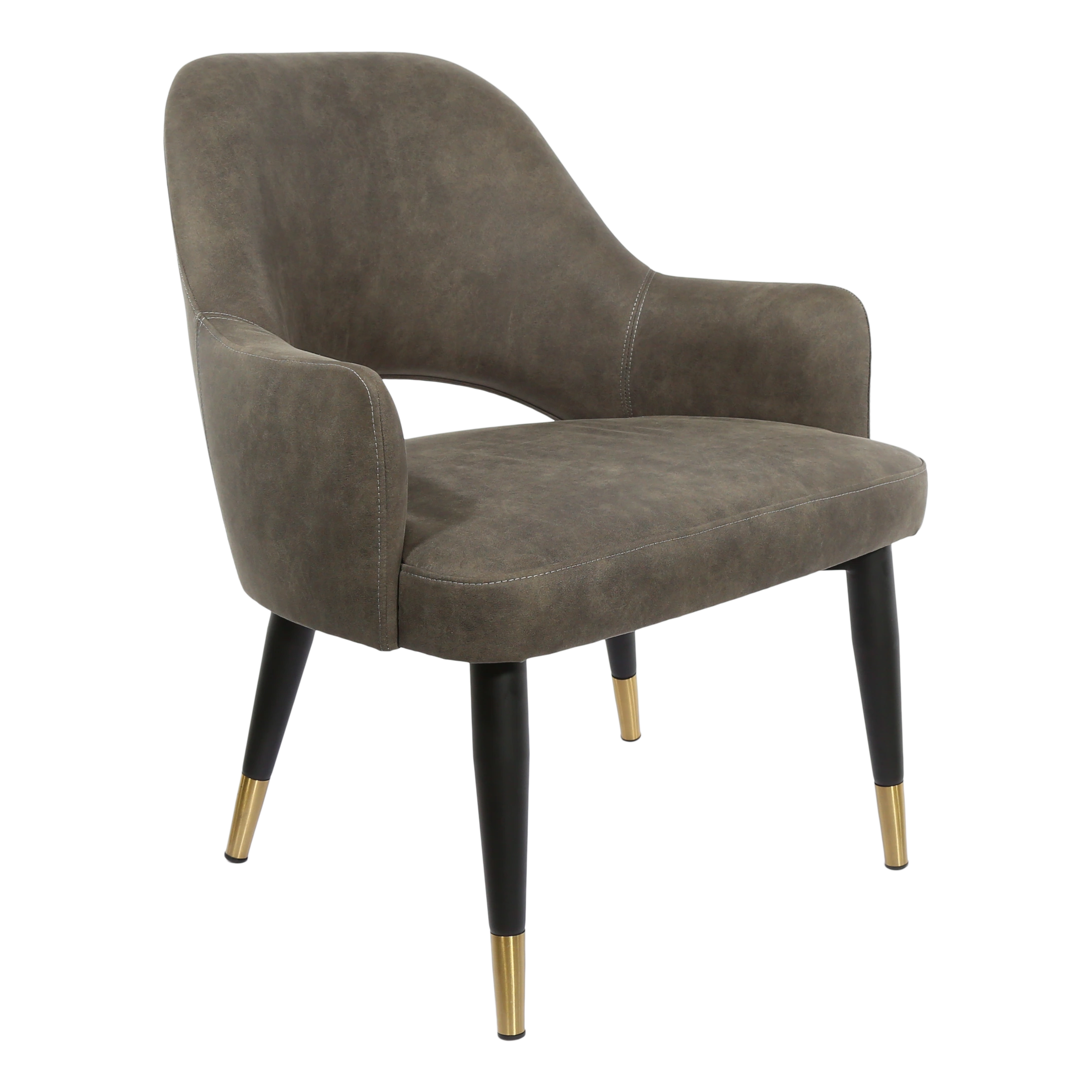 Durafurn BonBon Armchair - Metal Black Legs with Brass Tips
