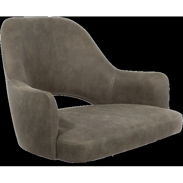 Durafurn BonBon Armchair - Metal Black with Brass tips/Charcoal Fabric Shell