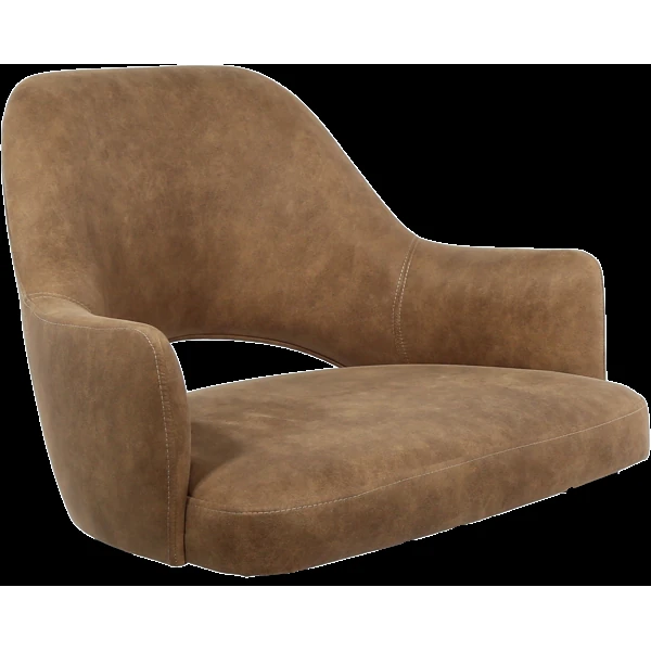 Durafurn BonBon Armchair - Metal Black with Brass tips/Mocha Fabric Shell