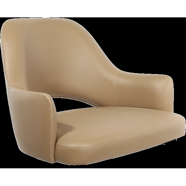 Durafurn BonBon Armchair - Metal Black with Brass tips/Taupe Vinyl Shell