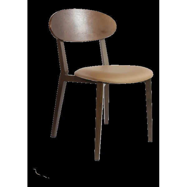 Durafurn Atlanta Chair - Narrow Ply Backrest - Wenge Frame/Taupe Vinyl Seat & Ply Backrest