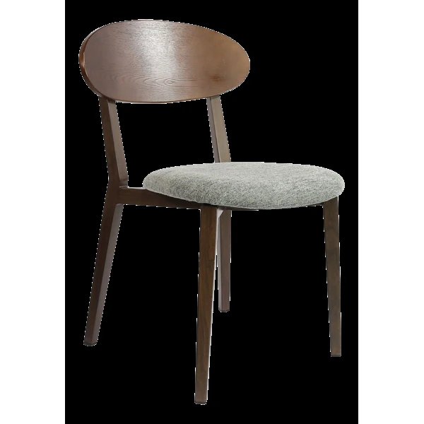 Durafurn Atlanta Chair - Narrow Ply Backrest - Wenge Frame/ Grey Fabric Seat & Ply Backrest