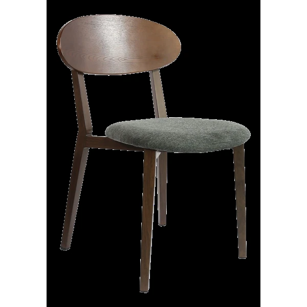 Durafurn Atlanta Chair - Narrow Ply Backrest - Wenge Frame/Dark Grey Fabric Seat & Ply Backrest