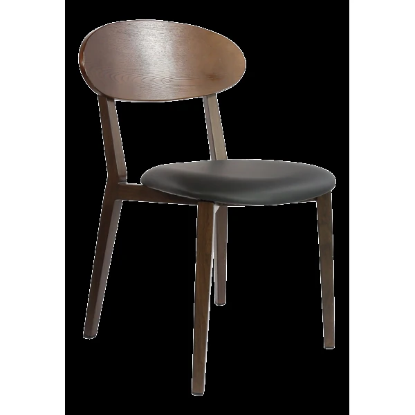 Durafurn Atlanta Chair - Narrow Ply Backrest - Wenge Frame/Black Vinyl Seat & Ply Backrest