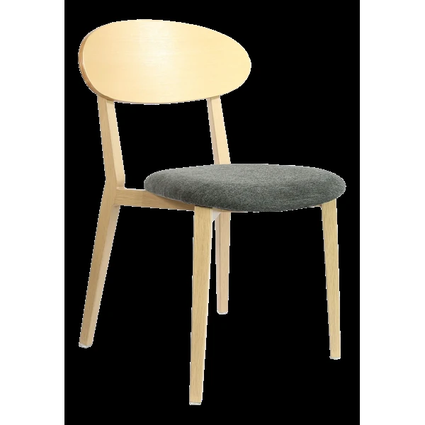 Durafurn Atlanta Chair - Narrow Ply Backrest - Oak Frame/Dark Grey Fabric Seat & Ply Backrest